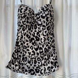 Leopard Print Tankini Top with built in bra.